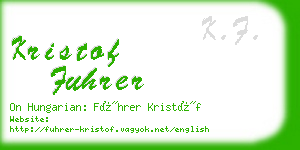 kristof fuhrer business card